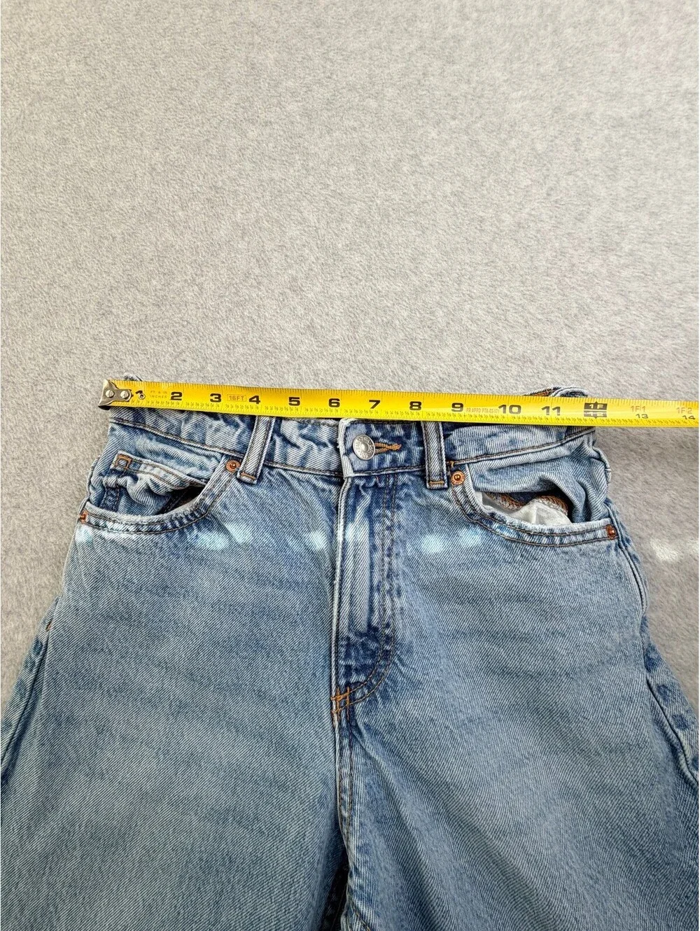 Zara Girls Wide Leg Jeans Size 11-12 Light Wash Blue Denim Youth